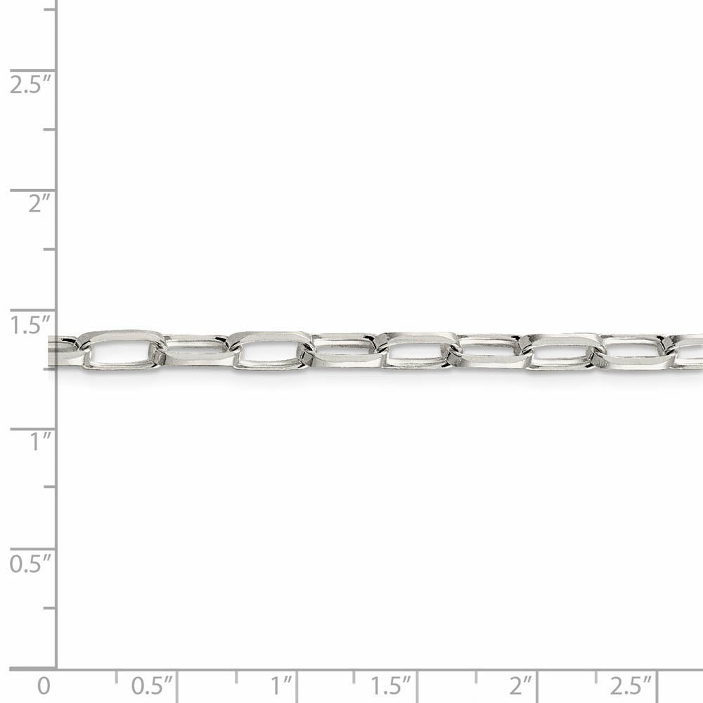 Alternate view of the 4.5mm, Sterling Silver Half Round, Solid Curb Chain Bracelet by The Black Bow Jewelry Co.