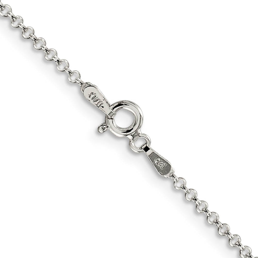 Alternate view of the 1.5mm, Sterling Silver Solid Rolo Chain Necklace by The Black Bow Jewelry Co.
