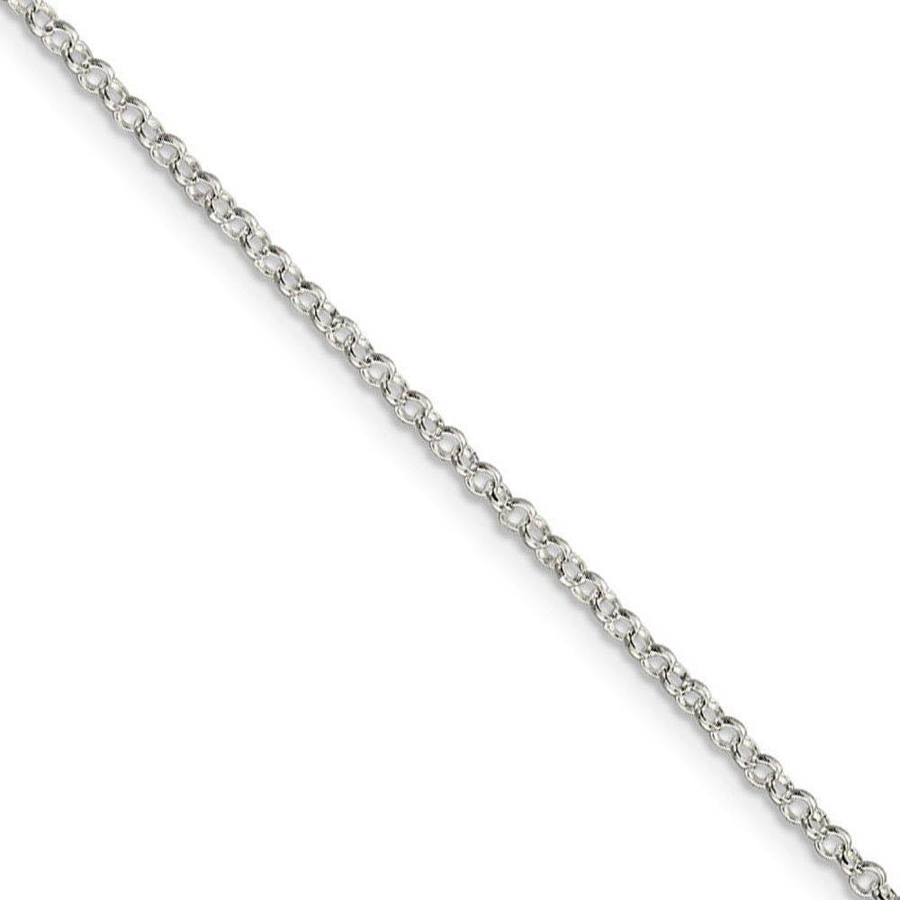 2mm, Sterling Silver Solid Rolo Chain Necklace, Item C8898 by The Black Bow Jewelry Co.