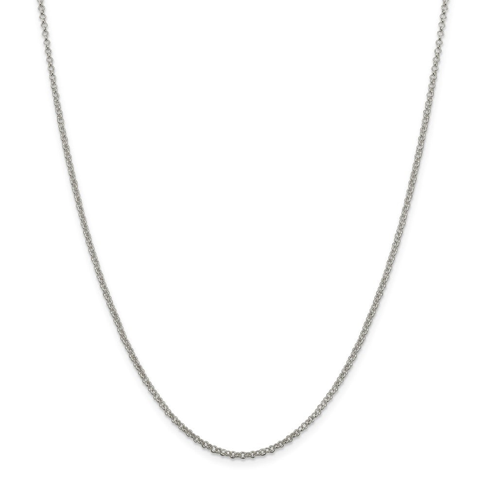 Alternate view of the 2mm, Sterling Silver Solid Rolo Chain Necklace by The Black Bow Jewelry Co.
