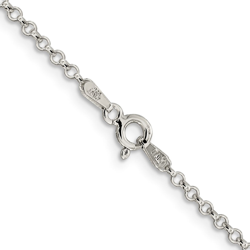 Alternate view of the 2mm, Sterling Silver Solid Rolo Chain Necklace by The Black Bow Jewelry Co.