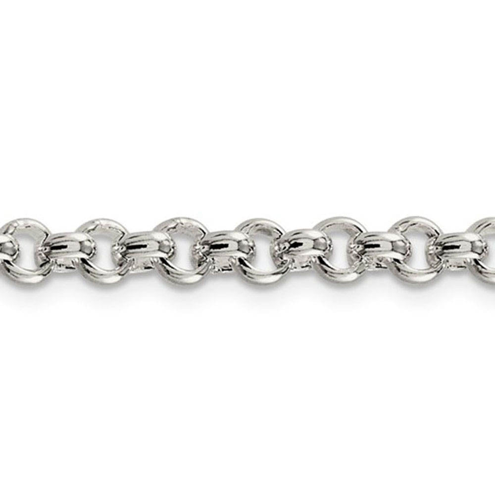 Alternate view of the 5mm, Sterling Silver Solid Rolo Chain Bracelet by The Black Bow Jewelry Co.