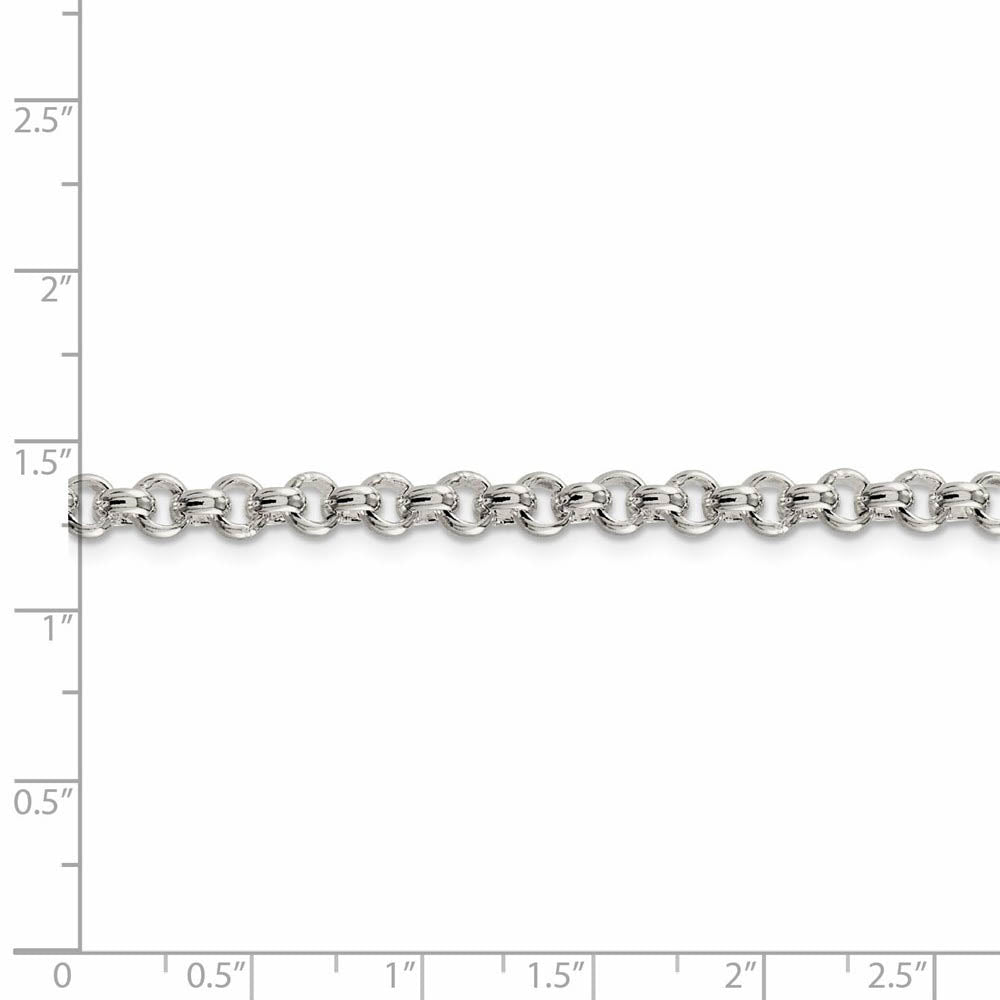 Alternate view of the 5mm, Sterling Silver Solid Rolo Chain Bracelet by The Black Bow Jewelry Co.