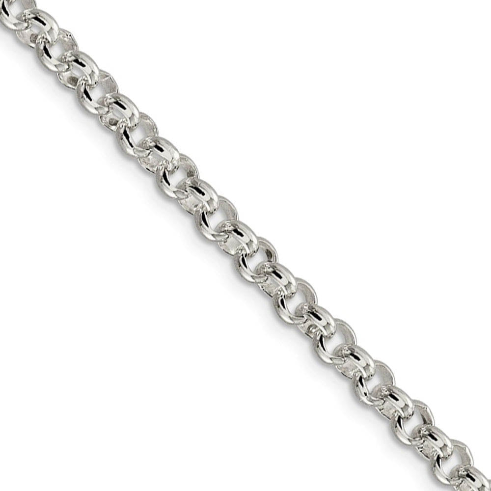 Sterling Silver Oval Belcher Chain Necklace - 3.5mm Width, 16" To 30" Lengths - Made In Italy