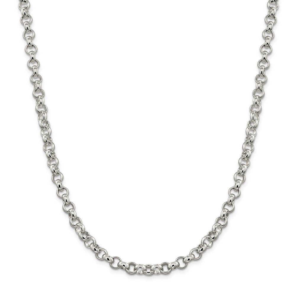 Alternate view of the 6.75mm Sterling Silver Solid Belcher (Rolo) Chain Necklace by The Black Bow Jewelry Co.