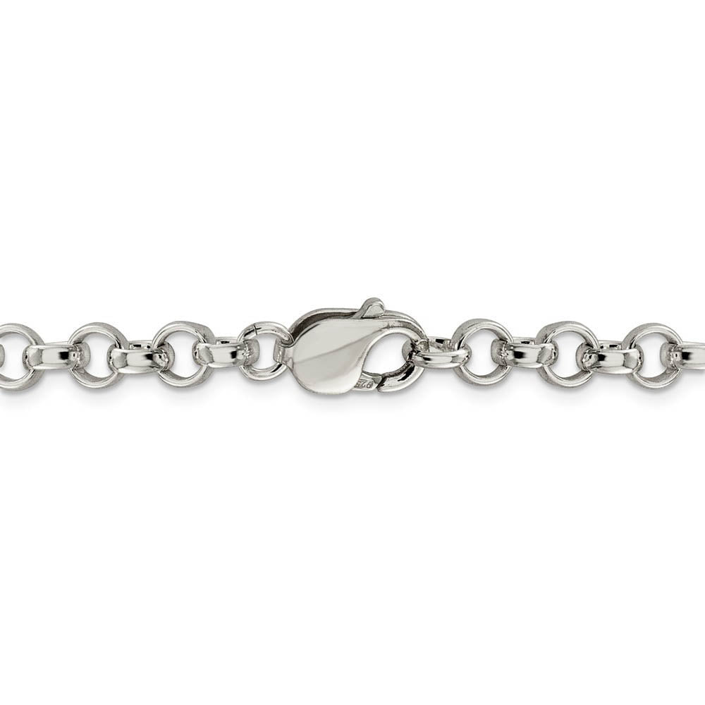 Alternate view of the 6.75mm Sterling Silver Solid Belcher (Rolo) Chain Necklace by The Black Bow Jewelry Co.
