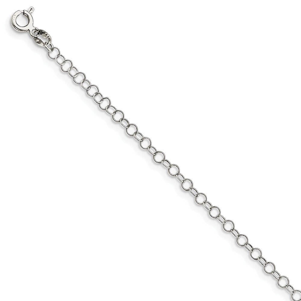 3.5mm, Sterling Silver Fancy Solid Cable Link Chain Bracelet, 7 Inch, Item C8906-07 by The Black Bow Jewelry Co.