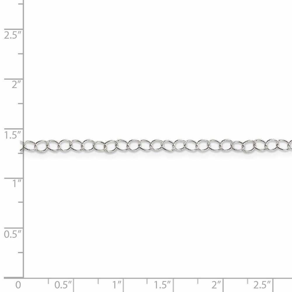 Alternate view of the 3.5mm, Sterling Silver Fancy Solid Cable Link Necklace by The Black Bow Jewelry Co.