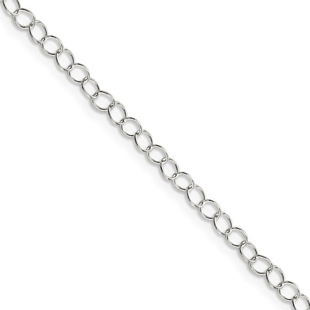 3.5mm, Sterling Silver Fancy Solid Cable Link Necklace