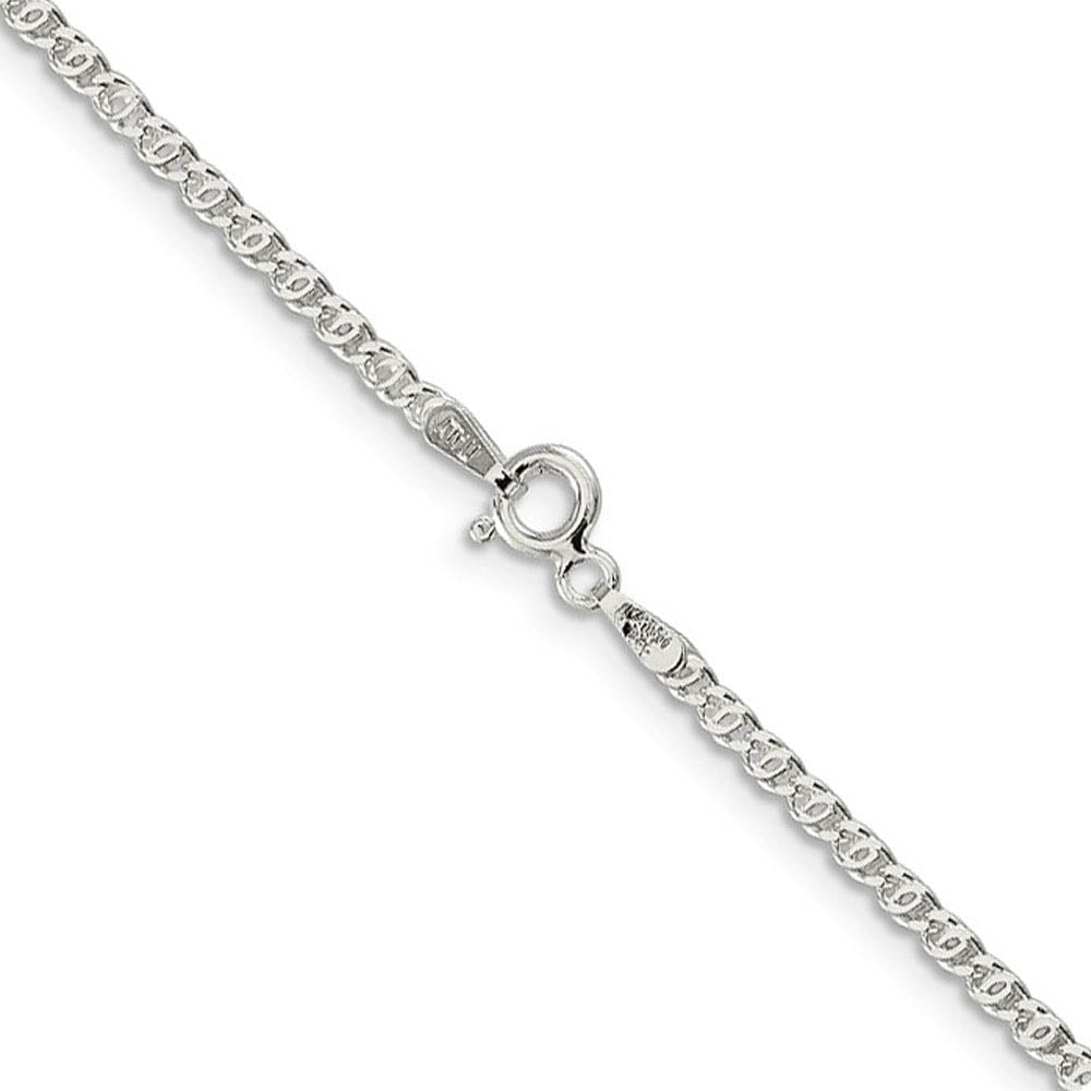 Alternate view of the 2mm, Sterling Silver Fancy Solid Anchor Chain Anklet or Bracelet by The Black Bow Jewelry Co.