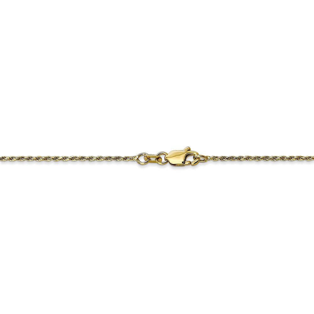 Alternate view of the 1.2mm 10k Yellow Gold Diamond Cut Solid Rope Chain Bracelet by The Black Bow Jewelry Co.