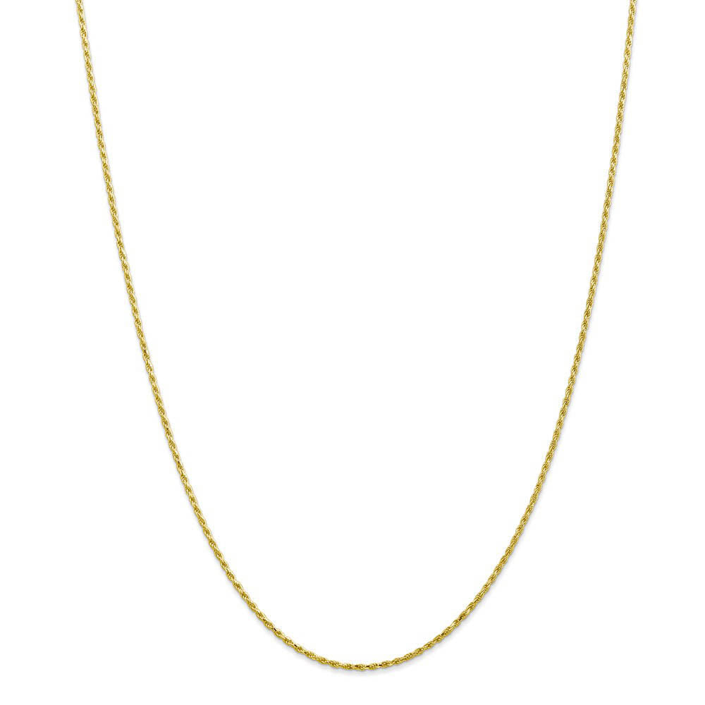 Alternate view of the 1.3mm 10k Yellow Gold Diamond Cut Solid Rope Chain Necklace by The Black Bow Jewelry Co.