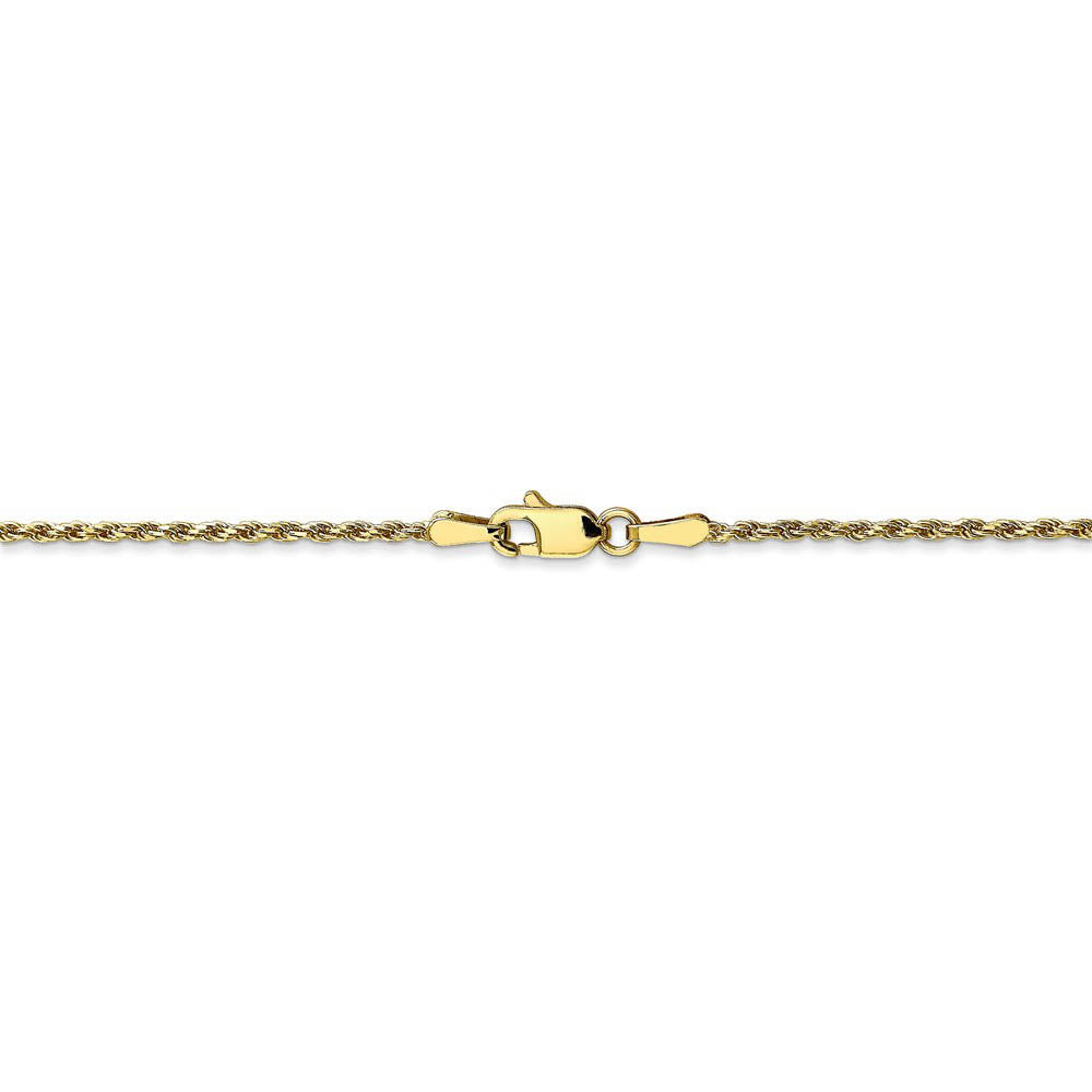 Alternate view of the 1.3mm 10k Yellow Gold Diamond Cut Solid Rope Chain Necklace by The Black Bow Jewelry Co.