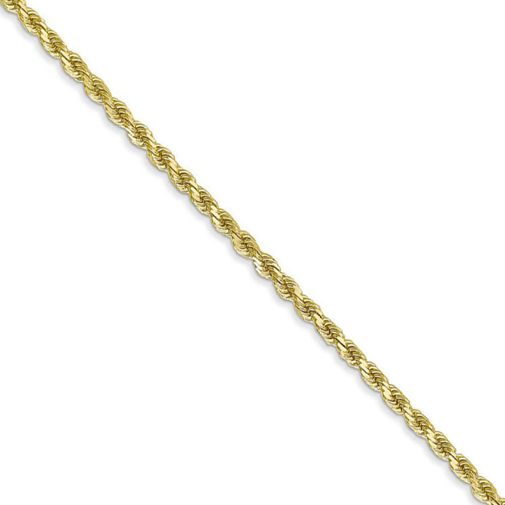 2mm 10k Yellow Gold Solid Diamond Cut Rope Chain Necklace, Item C8952 by The Black Bow Jewelry Co.