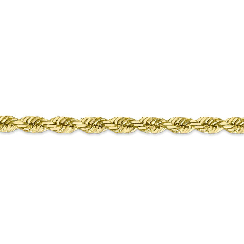 Alternate view of the Men's 6mm 10k Yellow Gold Diamond Cut Solid Rope Chain Bracelet by The Black Bow Jewelry Co.