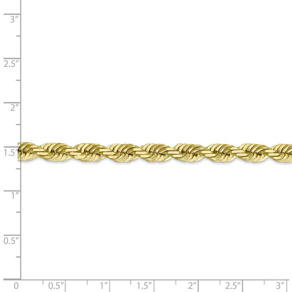 Alternate view of the Men's 6mm 10k Yellow Gold Diamond Cut Solid Rope Chain Bracelet by The Black Bow Jewelry Co.