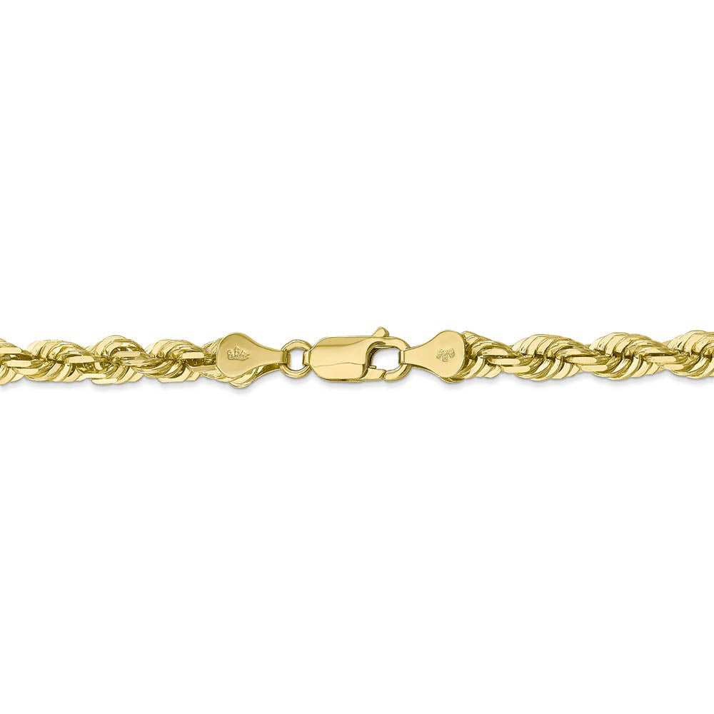 Alternate view of the Men's 6mm 10k Yellow Gold Diamond Cut Solid Rope Chain Necklace by The Black Bow Jewelry Co.