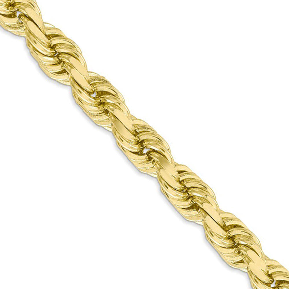 Men's 8mm 10k Yellow Gold Diamond Cut Solid Rope Chain Necklace, Item C8961 by The Black Bow Jewelry Co.