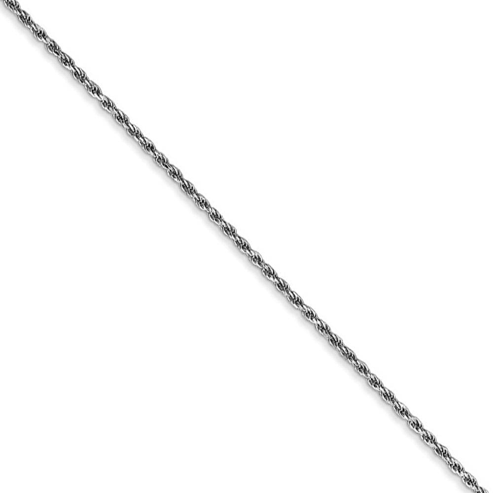 1.2mm, 10k White Gold Diamond Cut Solid Rope Chain Necklace, Item C8965 by The Black Bow Jewelry Co.