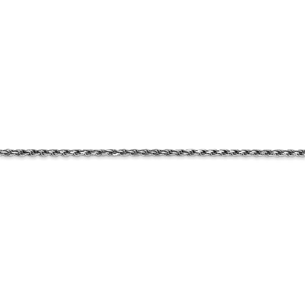 Alternate view of the 1.6mm, 10k White Gold Diamond Cut Solid Rope Chain Bracelet by The Black Bow Jewelry Co.