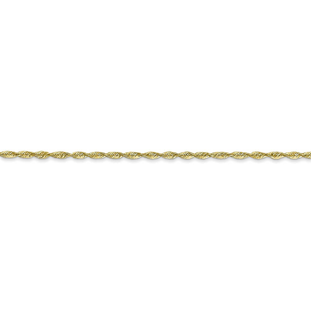 Alternate view of the 1.5mm, 10k Yellow Gold Lightweight D/C Rope Chain Bracelet by The Black Bow Jewelry Co.