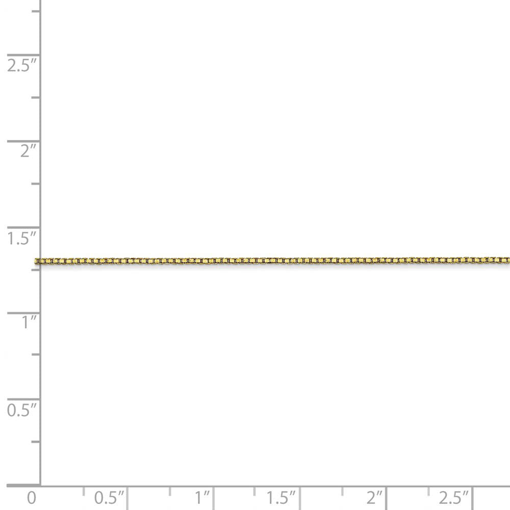 Alternate view of the 0.9mm, 10k Yellow Gold, Box Chain Anklet or Bracelet by The Black Bow Jewelry Co.