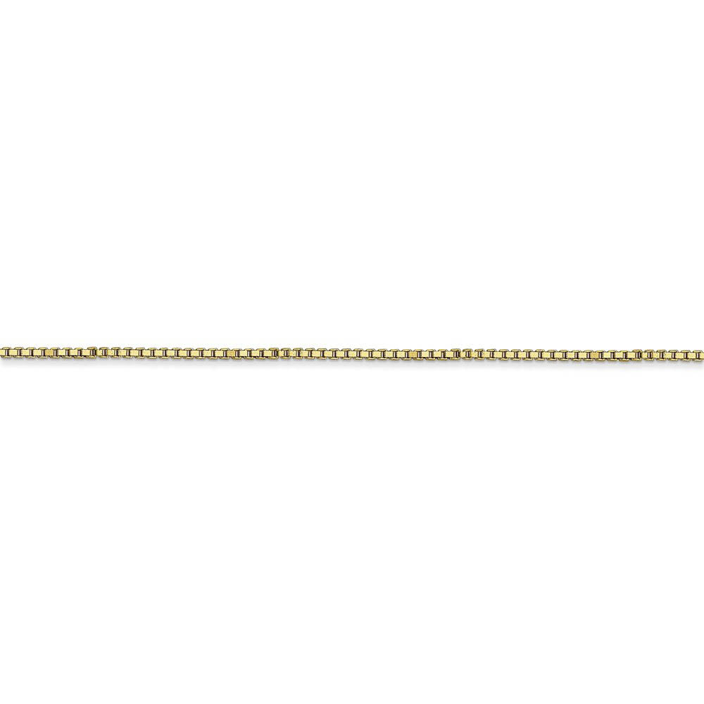 Alternate view of the 1mm, 10k Yellow Gold, Box Chain Bracelet, 7 Inch by The Black Bow Jewelry Co.