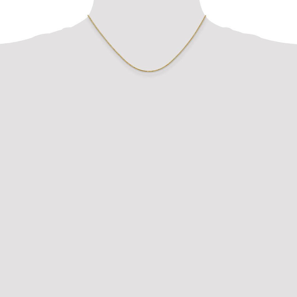 Alternate view of the 1.1mm, 10k Yellow Gold, Box Chain Necklace by The Black Bow Jewelry Co.