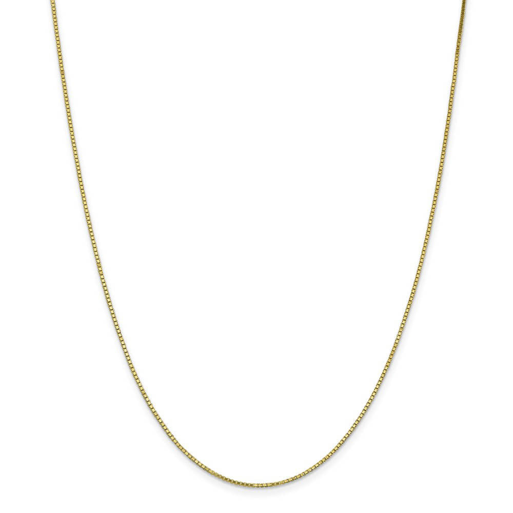 Alternate view of the 1.1mm, 10k Yellow Gold, Box Chain Necklace by The Black Bow Jewelry Co.