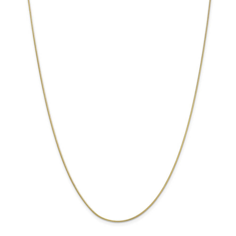 Alternate view of the .90mm, 10 Karat Yellow Gold, Round Snake Chain - 18 inch by The Black Bow Jewelry Co.