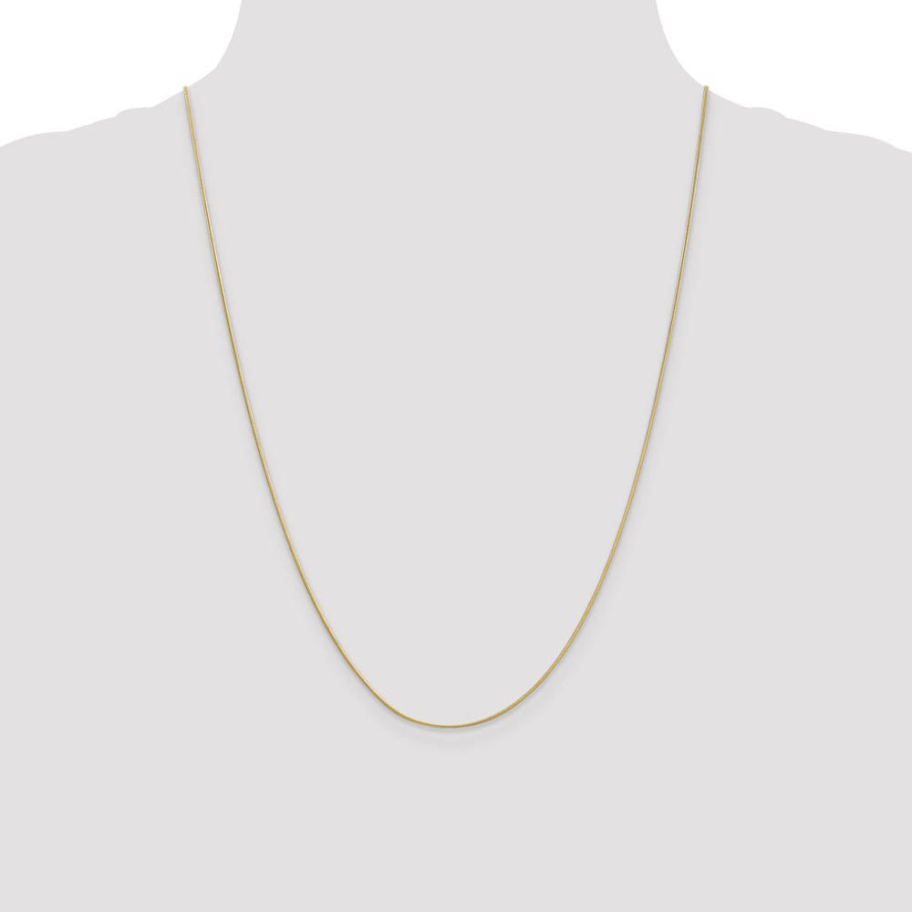 Alternate view of the .90mm, 10 Karat Yellow Gold, Round Snake Chain - 24 inch by The Black Bow Jewelry Co.