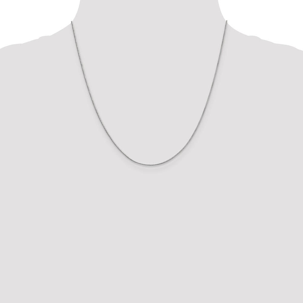 Alternate view of the .90mm, 10 Karat White Gold, Round Snake Chain - 20 inch by The Black Bow Jewelry Co.
