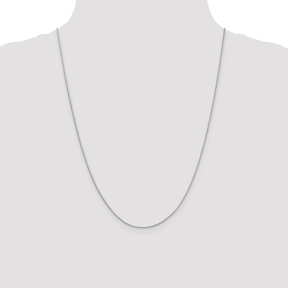 Alternate view of the .90mm, 10 Karat White Gold, Round Snake Chain - 24 inch by The Black Bow Jewelry Co.
