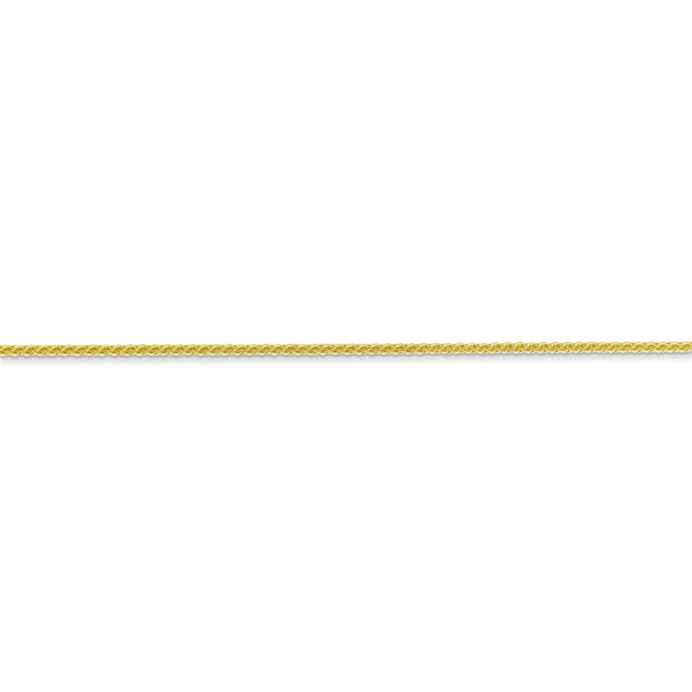Alternate view of the 1mm, 10k Yellow Gold, Solid Spiga Chain Anklet or Bracelet by The Black Bow Jewelry Co.