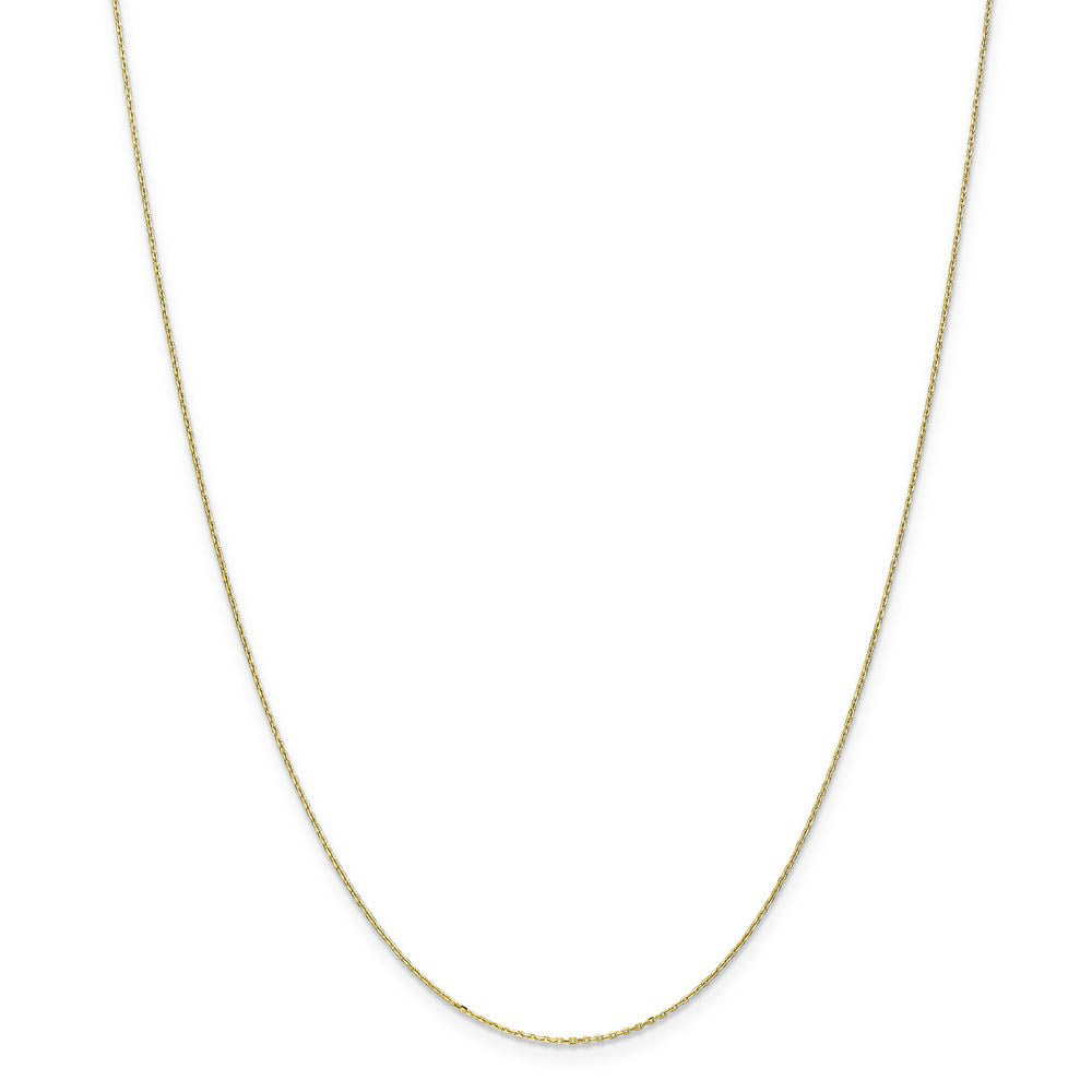 Alternate view of the 0.8mm, 10k Yellow Gold, Diamond Cut Cable Chain Necklace by The Black Bow Jewelry Co.