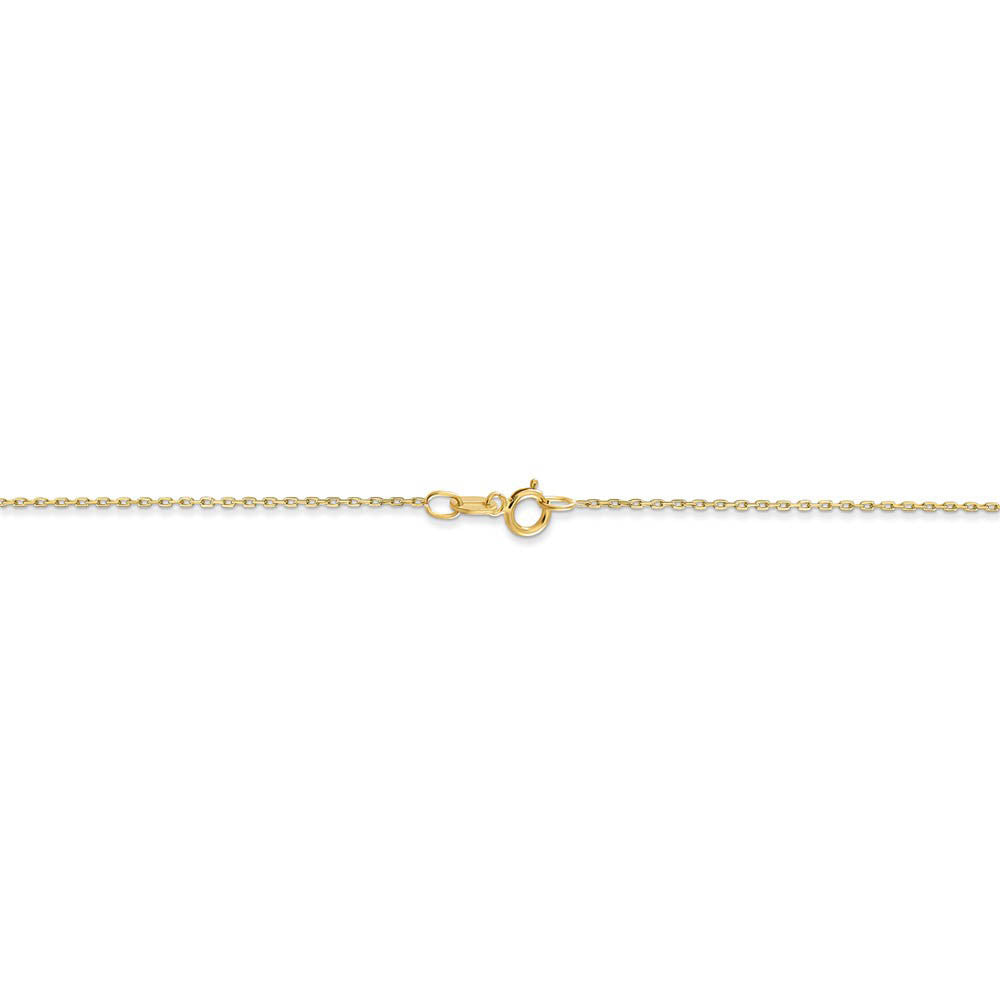 Alternate view of the 0.8mm, 10k Yellow Gold, Diamond Cut Cable Chain Necklace by The Black Bow Jewelry Co.
