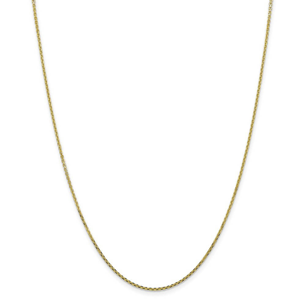 Alternate view of the 1.3mm, 10k Yellow Gold, Diamond Cut Cable Chain Necklace by The Black Bow Jewelry Co.