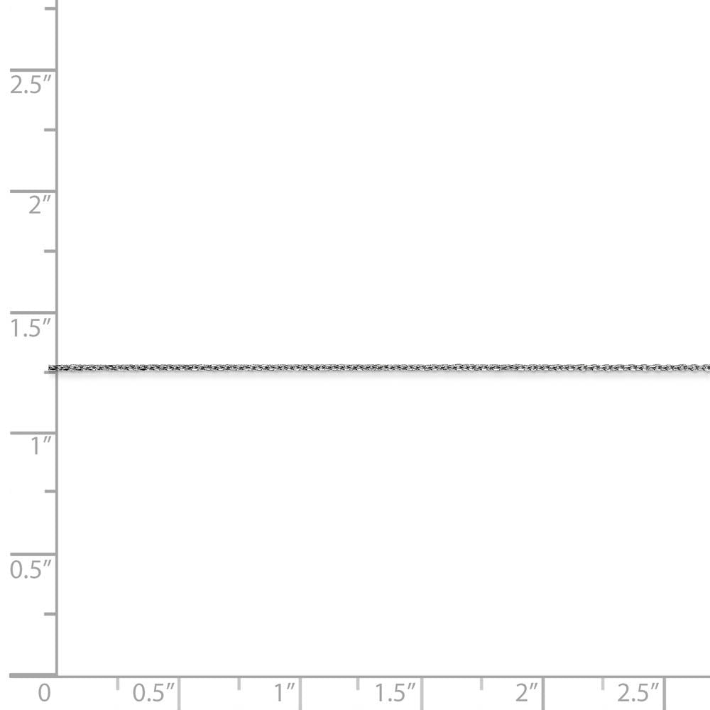 Alternate view of the 0.6mm, 10k White Gold, Diamond Cut Cable Chain Necklace by The Black Bow Jewelry Co.