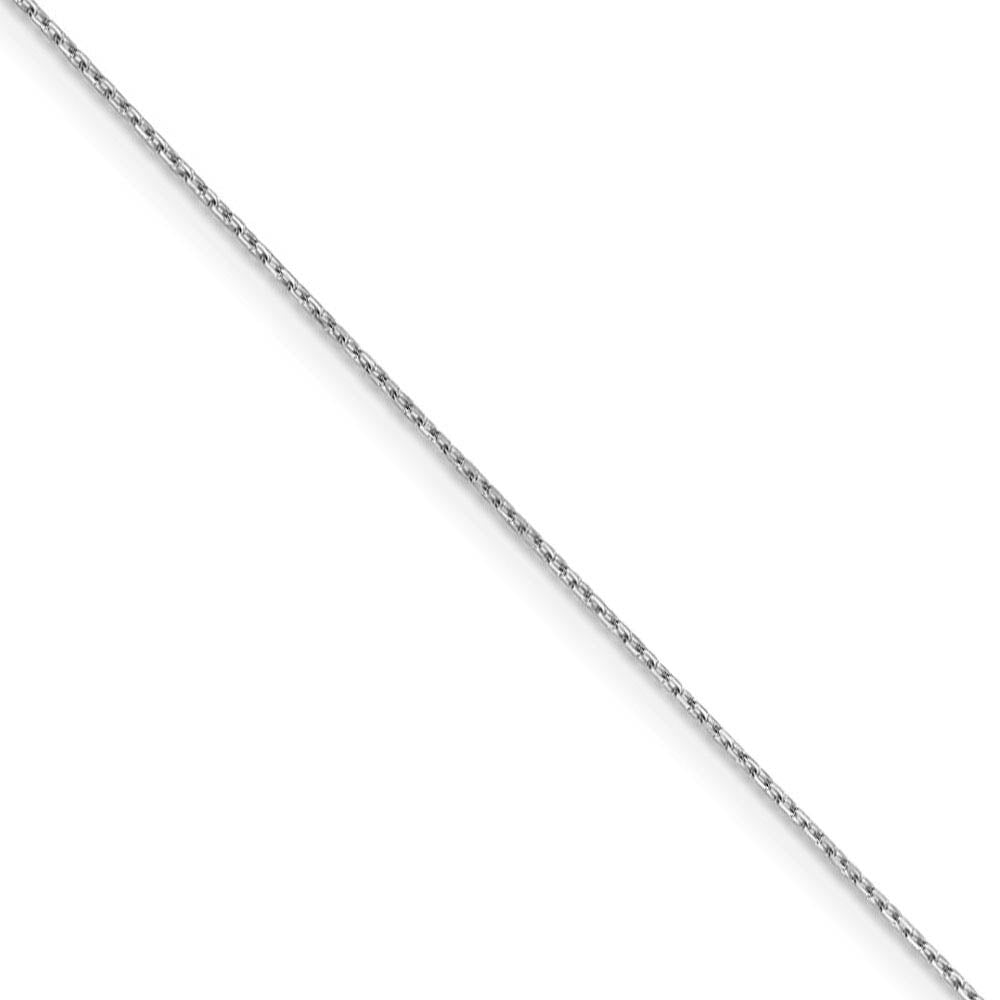 0.8mm, 10k White Gold, Diamond Cut Cable Chain Necklace, Item C9007 by The Black Bow Jewelry Co.