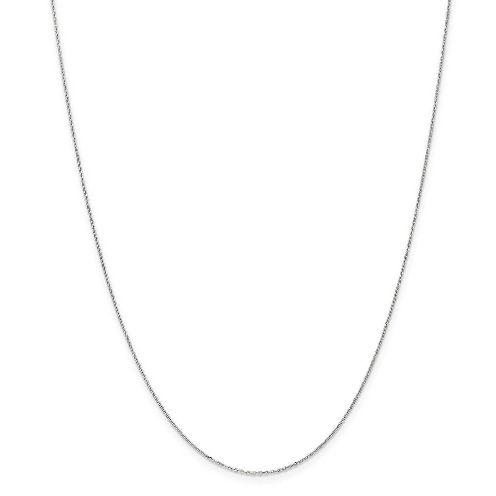 Alternate view of the 0.8mm, 10k White Gold, Diamond Cut Cable Chain Necklace by The Black Bow Jewelry Co.