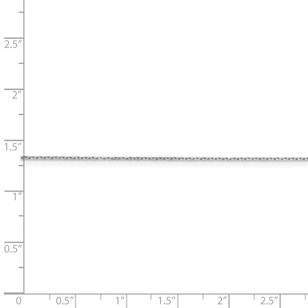 Alternate view of the 0.8mm, 10k White Gold, Diamond Cut Cable Chain Necklace by The Black Bow Jewelry Co.