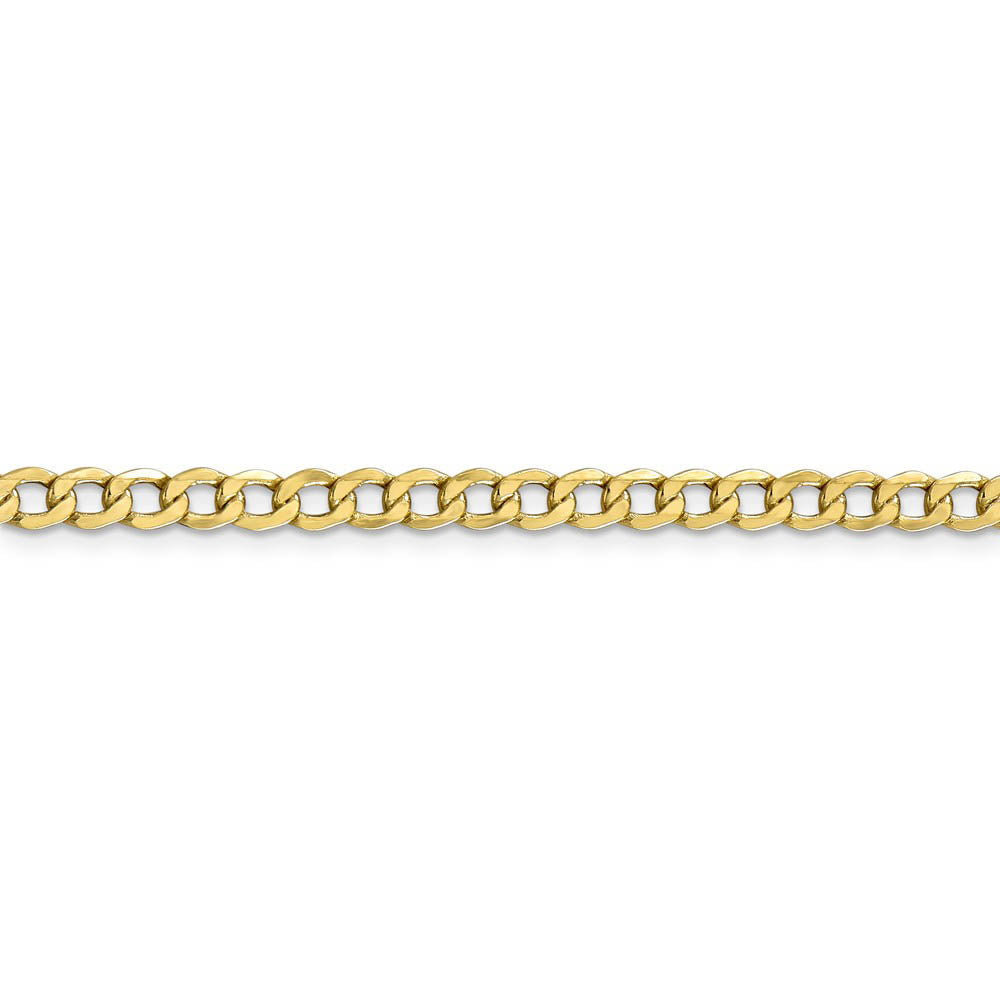 Alternate view of the 4.3mm, 10k Yellow Gold Hollow Curb Link Chain Bracelet by The Black Bow Jewelry Co.
