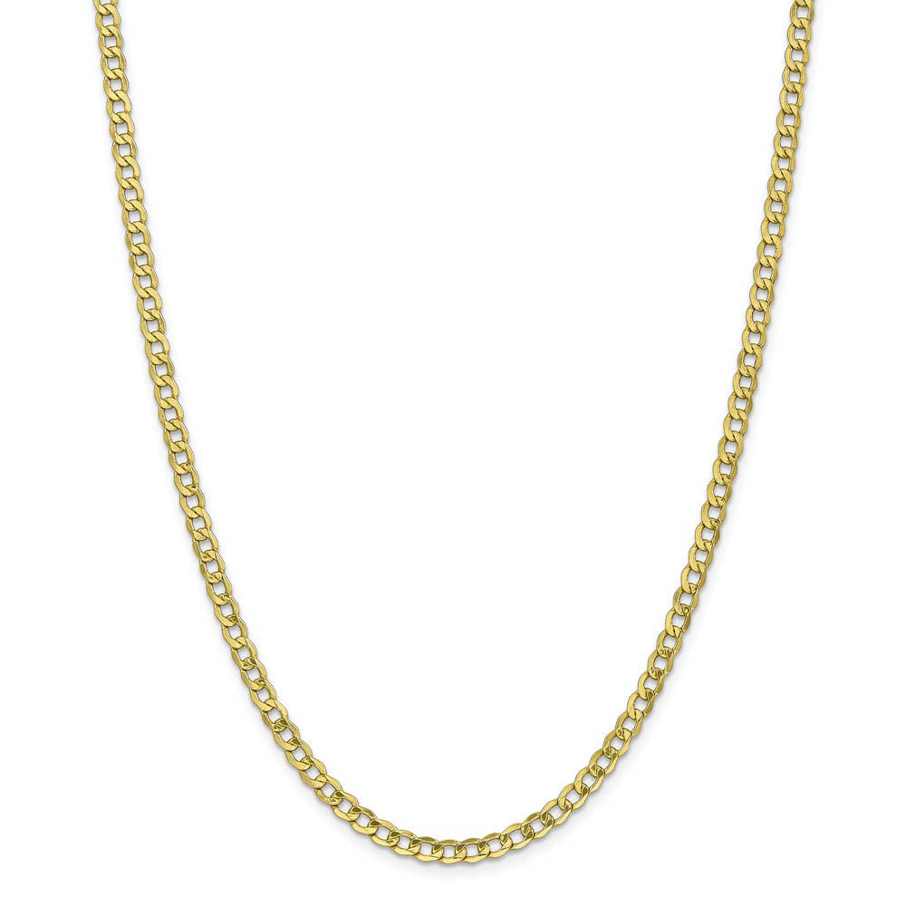 Alternate view of the 4.3mm, 10k Yellow Gold Hollow Curb Link Chain Necklace by The Black Bow Jewelry Co.