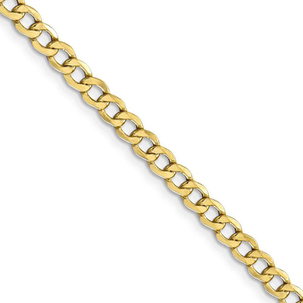 4.3mm, 10k Yellow Gold Hollow Curb Link Chain Necklace