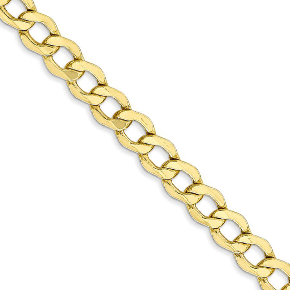 5.25mm, 10k Yellow Gold Hollow Curb Link Chain Necklace, Item C9012 by The Black Bow Jewelry Co.