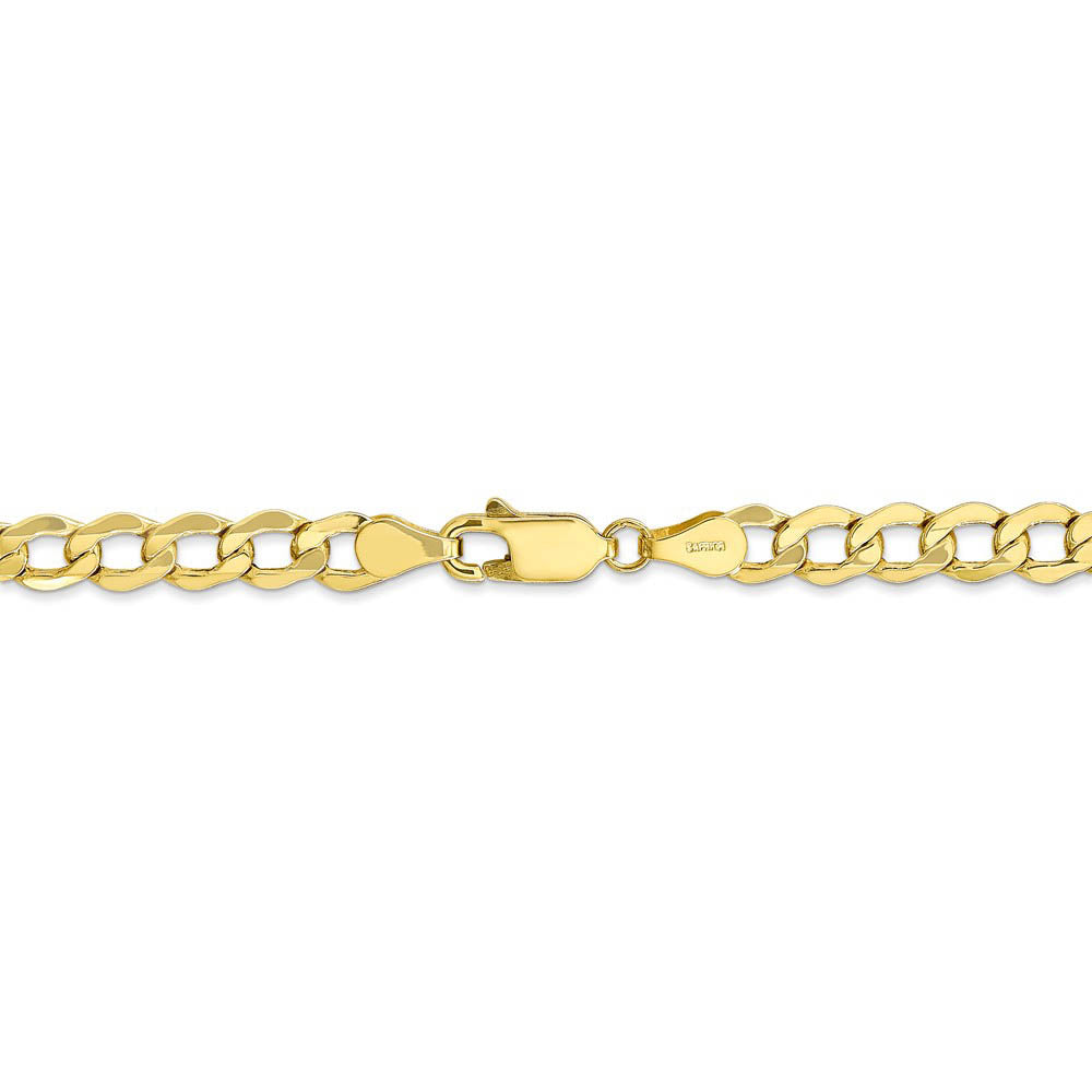 Alternate view of the 5.25mm, 10k Yellow Gold Hollow Curb Link Chain Necklace by The Black Bow Jewelry Co.