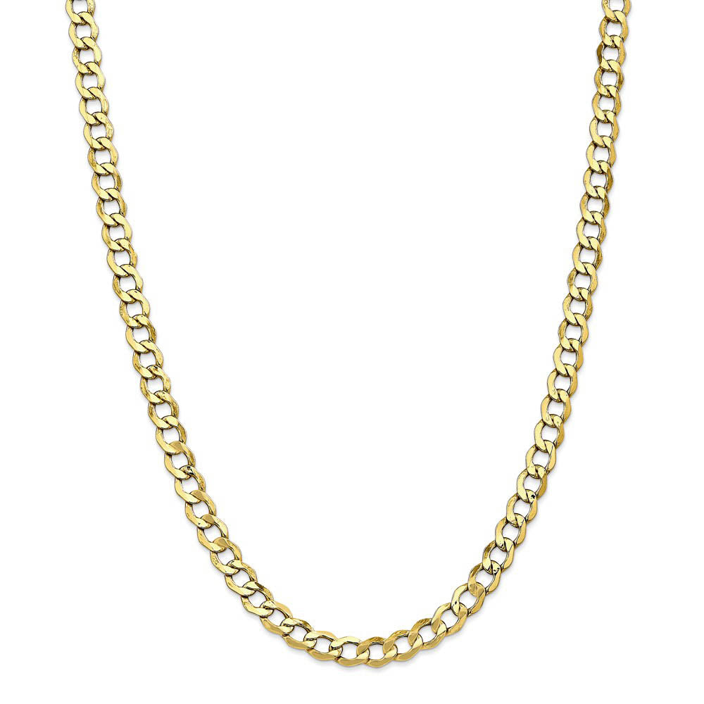 Alternate view of the Men's 6.5mm, 10k Yellow Gold Hollow Curb Link Chain Necklace by The Black Bow Jewelry Co.