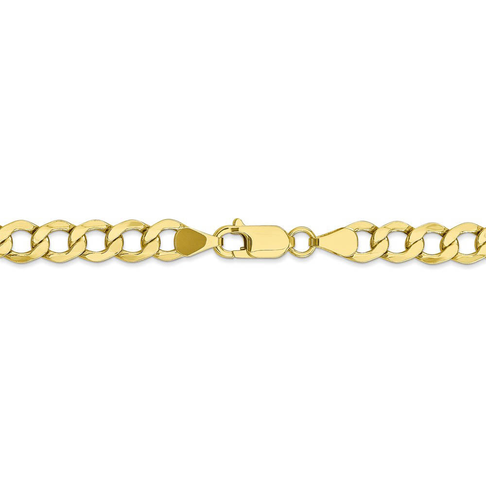 Alternate view of the Men's 6.5mm, 10k Yellow Gold Hollow Curb Link Chain Necklace by The Black Bow Jewelry Co.