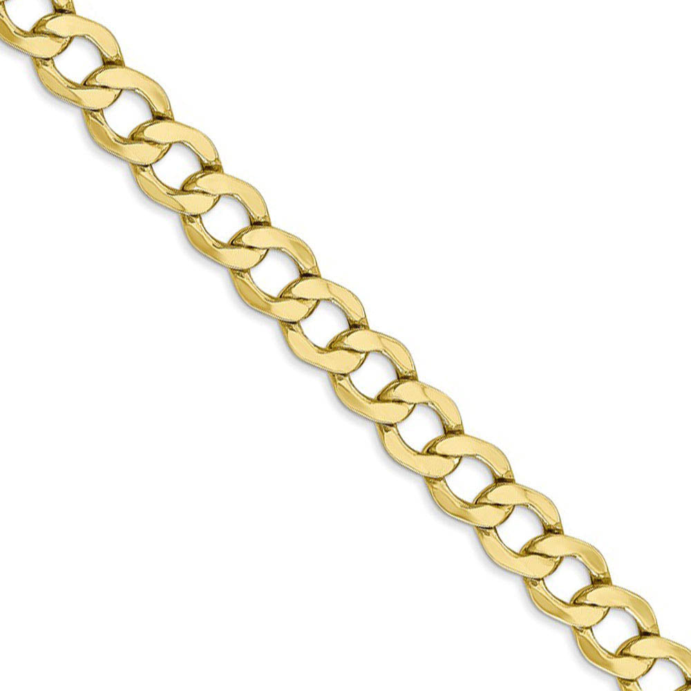Men's 6.5mm, 10k Yellow Gold Hollow Curb Link Chain Necklace