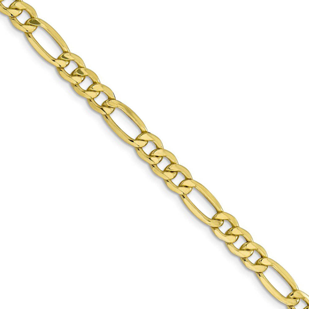 Men's 6.25mm, 10k Yellow Gold Hollow Figaro Chain Necklace, Item C9015 by The Black Bow Jewelry Co.